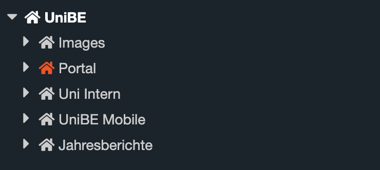 Client Unibe mit Hauptordner