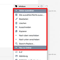 Aktion auswählen