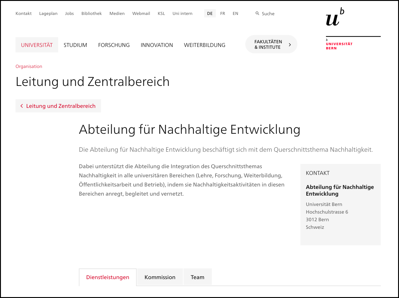 Beispiel eines OE-Factsheets