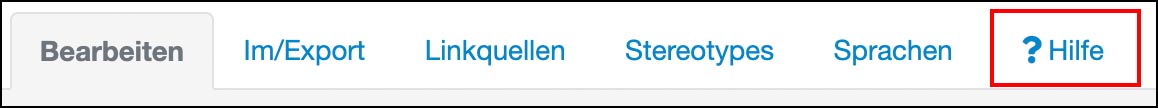 Hilfe-Option im ZMS
