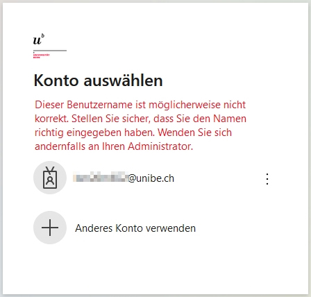 ZMS5 Login Kontoauswahl