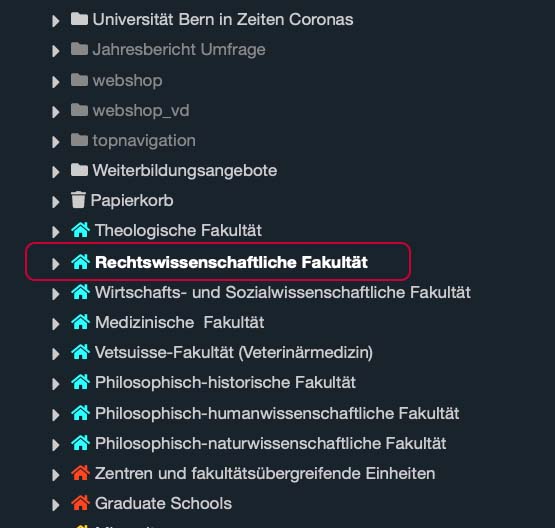 Die Rechtwissenschaftliche Fakultät rot markiert
