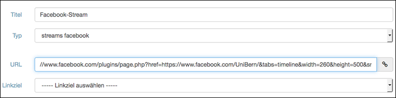 Einbindung eines Facebook Streams in eine Newsbox