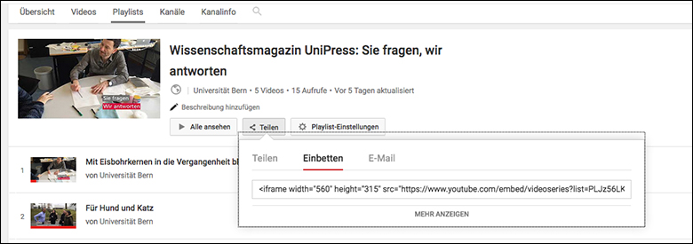 Extraktion der relevanten URL von YouTube